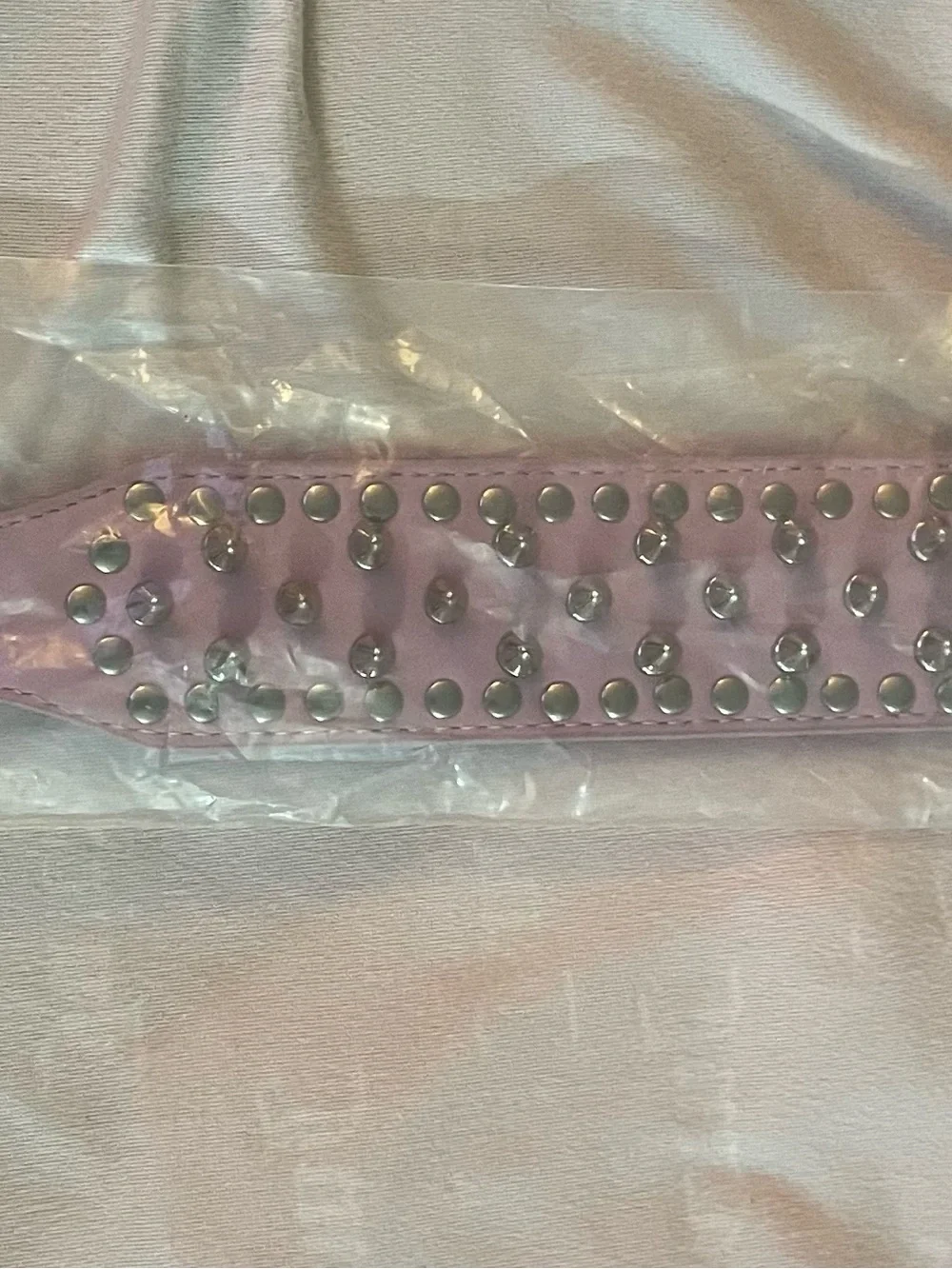 Pink Spiked Studded Pet/human Collar Small Cat Dog Adjustable 20in L NWT